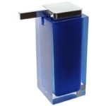 Soap Dispenser, Gedy RA80-05, Square Blue Countertop Soap Dispenser